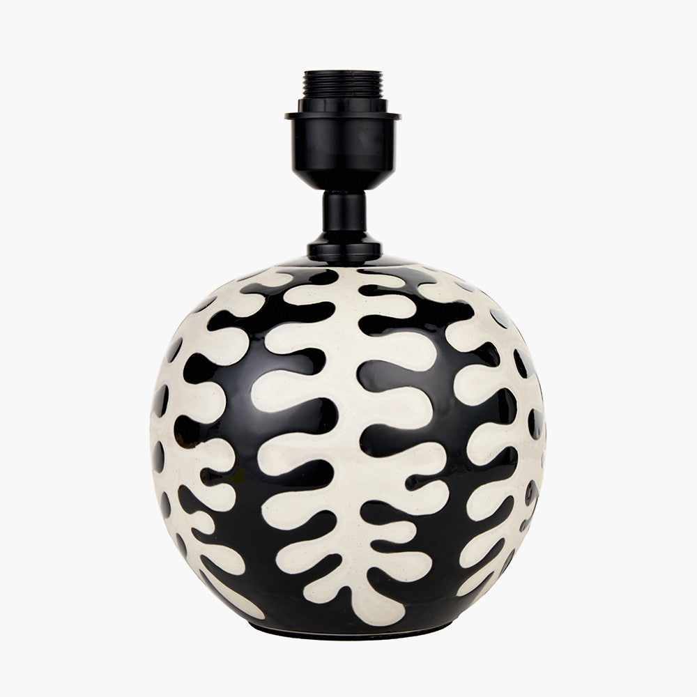 Elkorn Black & White Coral Ceramic Table Lamp - Base Only